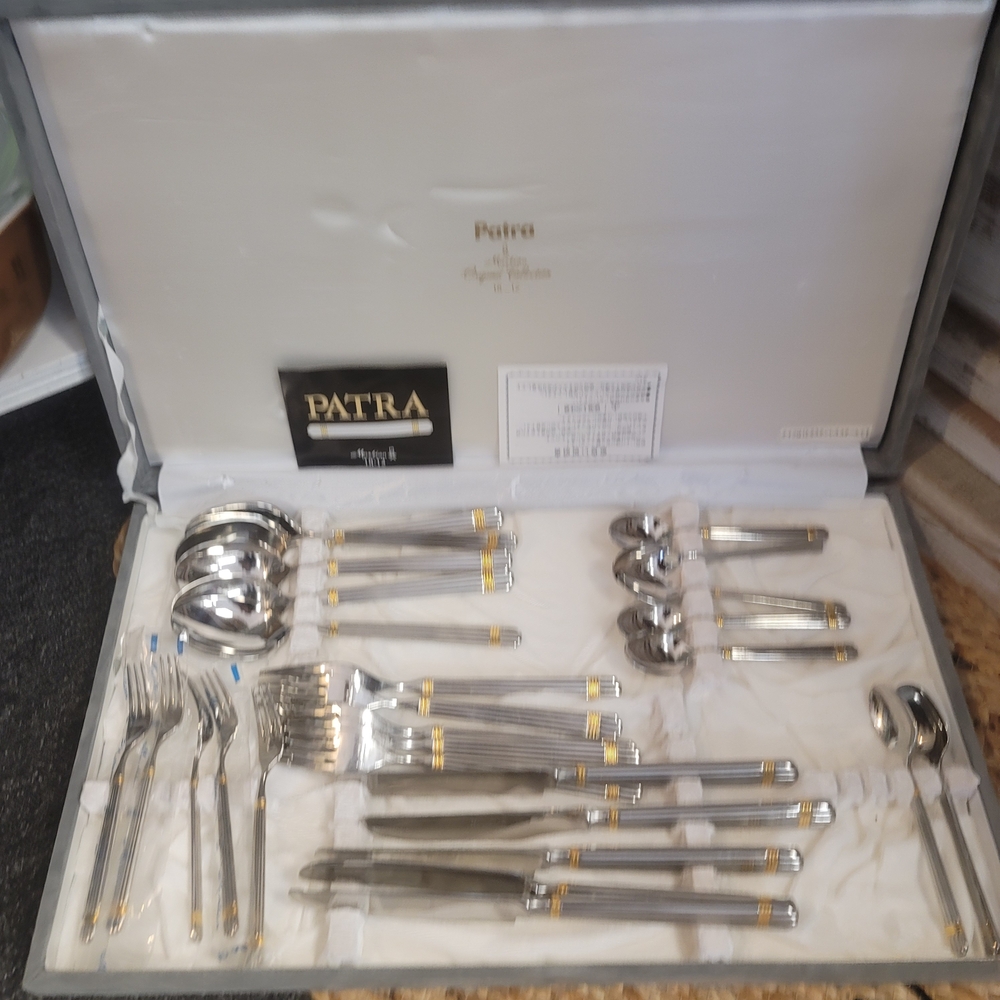 Patra Silver and Gold Cutlery Set